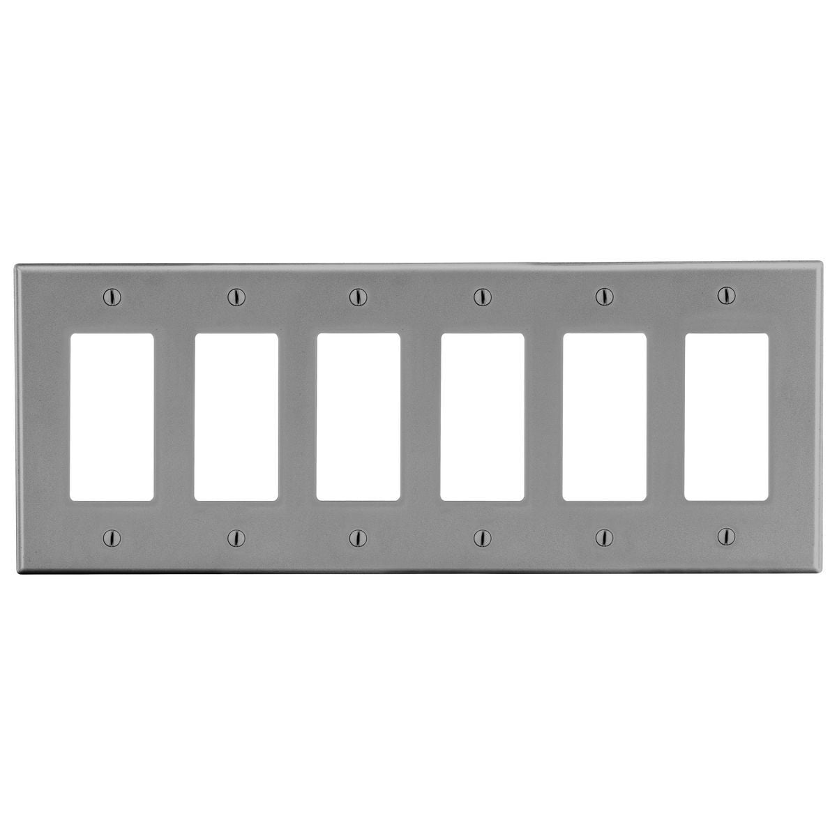 Wallplate, 6-Gang, 6) Decorator, Gray