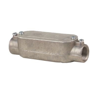 Conduit Fitting for Rigid and EMT Conduit, C Type with Cover and Gasket, Cast Aluminum 1/2 inch