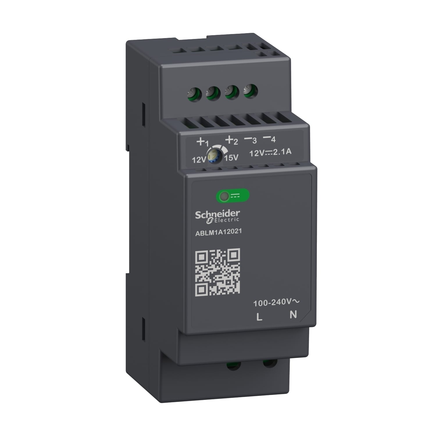 Regulated Power Supply, 100 to 240V AC, 12V, 2.1A, single phase, Modular