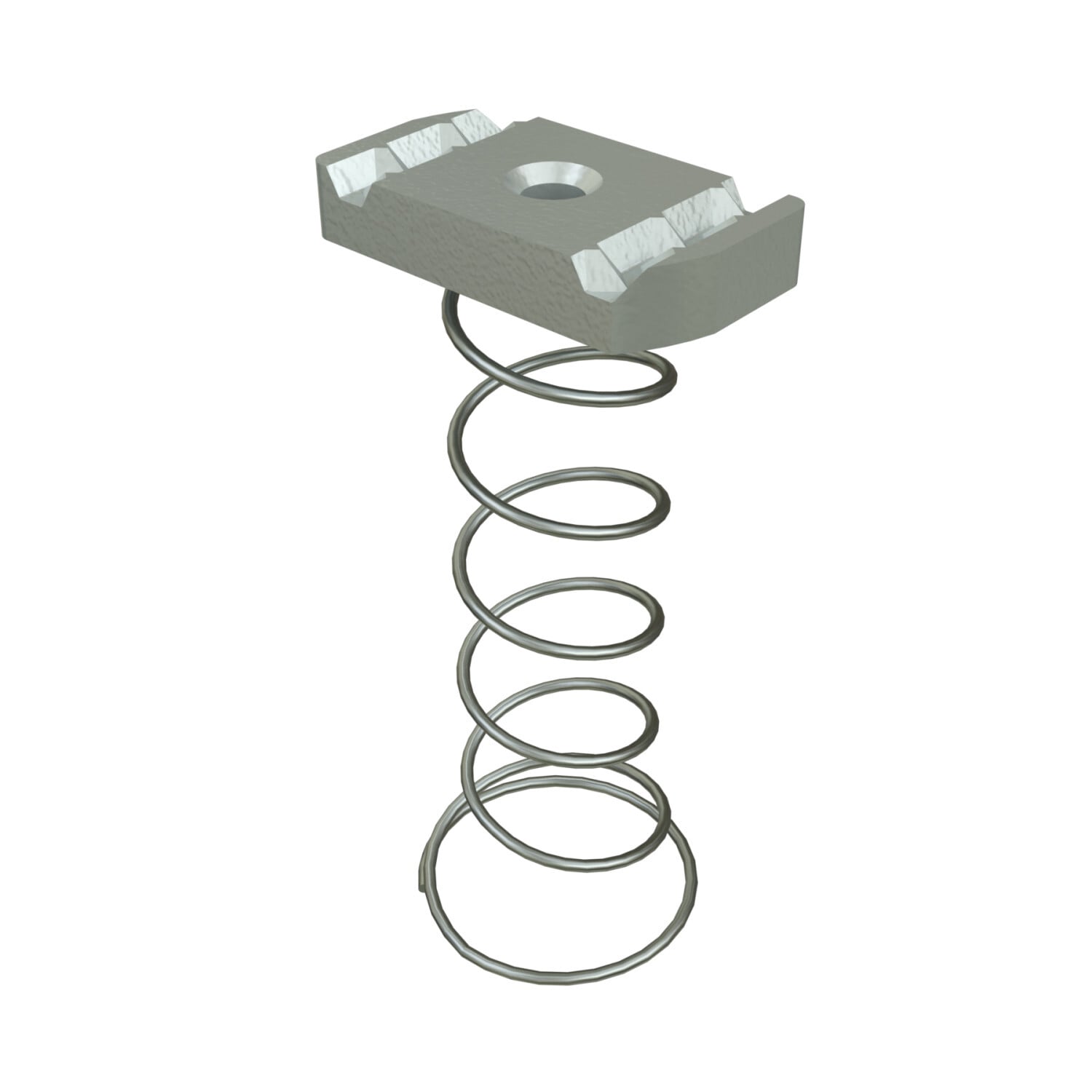 UNISTRUT CHANNEL NUT, 1/2"-13, 3/4"x 3-1/4"x 1-23/64", WITH LONG SPRING, HG