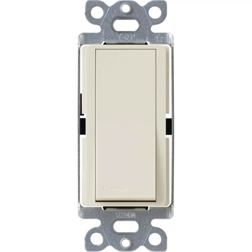 Lutron Claro 15 Amp, Single-Pole On/Off Rocker Switch with Locator Light, Light Almond