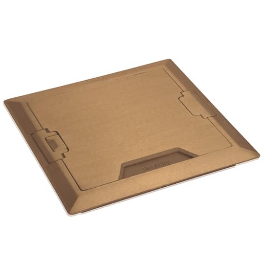 Concealed Service Top, Length 9.320 Inches, Width 9.336 Inches, Depth 0.813 Inches, Material Brass