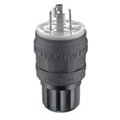 20 Amp, 480 Volt, 3 Phase Y, Locking Plug, Industrial Grade, Grounding, Wetguard, Black