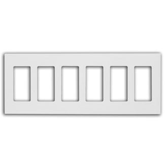  80326-SE 6-Gang Decora Plus Wallplate Screwless Snap-On Mount, Light Almond