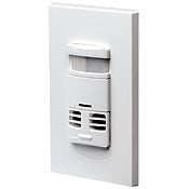 Ultrasonic/Infrared, Dual-Relay Multi-Technology Wall Switch sensor, 2400 Sq. Ft Major & 400 Sq. Ft Minor Motion Coverage, Gray