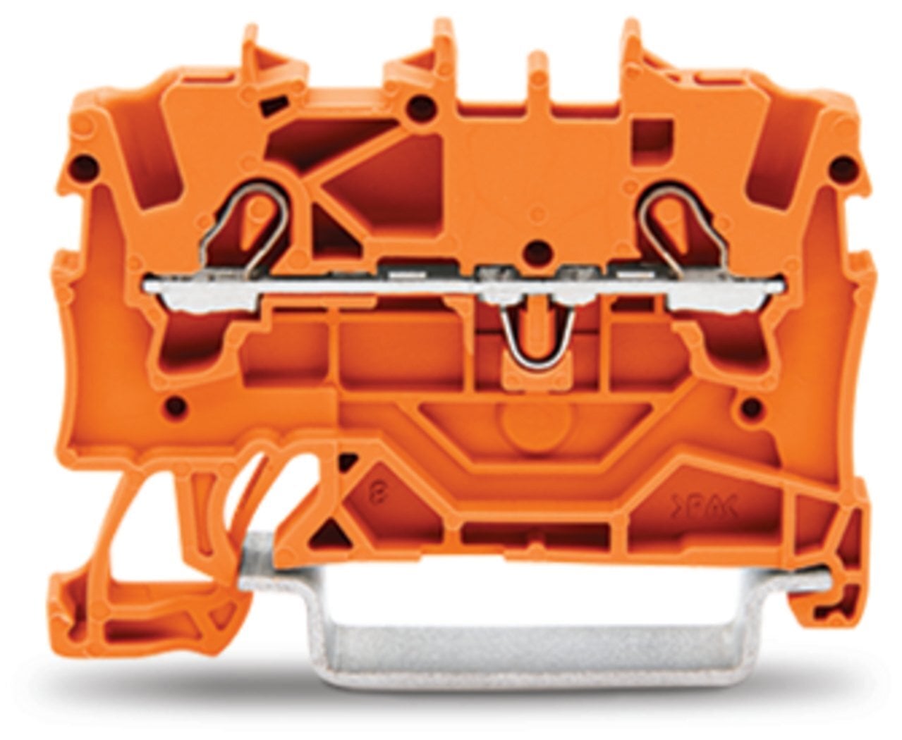 2-conductor through terminal block; 1.5 mm; suitable for Ex e II applications; side and center marking; for DIN-rail 35 x 15 and 35 x 7.5; Push-in CAGE CLAMP; 1,50 mm; orange