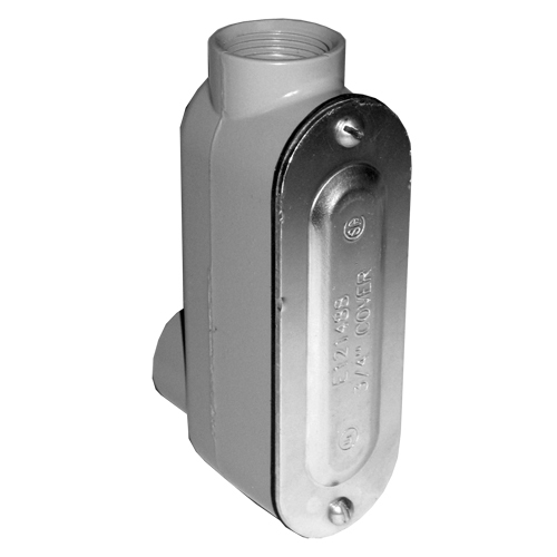 EMT Conduit Bodies, Aluminum Threaded for rigid conduit and IMC, Series: LB,Set Screw,  Material: Conduit body: diecast, copperfree aluminum/epoxy powder coat, Cover: stamped aluminum, natural finish, Gasket: neoprene, UL Standard: 514A, Trade Size: 3-1/2