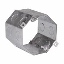 Eaton Crouse-Hinds series Octagon Concrete Box, 4", 3-1/2", Steel, 1/2" double row, 43.0 cubic inch capacity