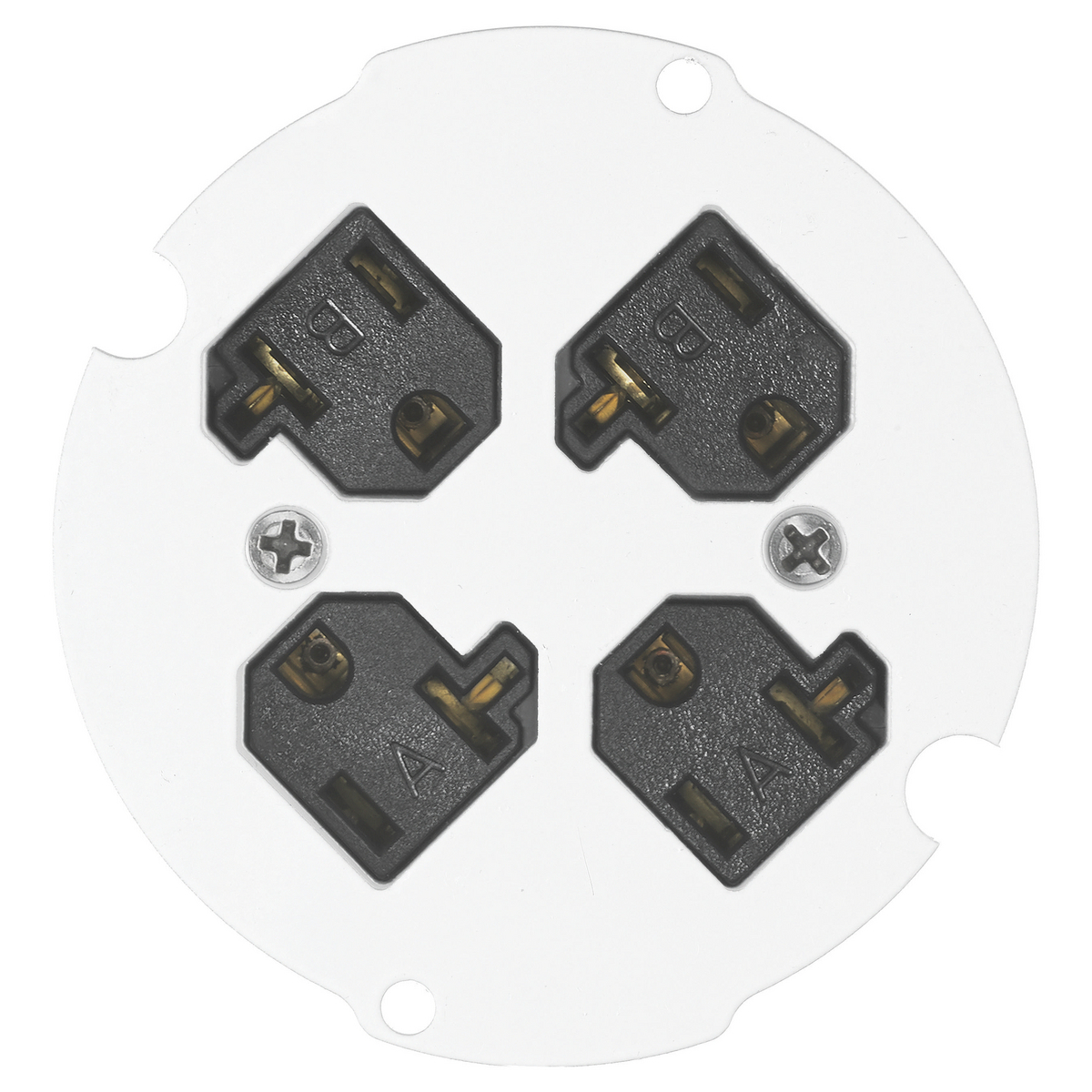 In-Floor Delivery Systems, SystemOne, Recessed 4" Series, Sub Plate, Quad 20A 125V Receptacle