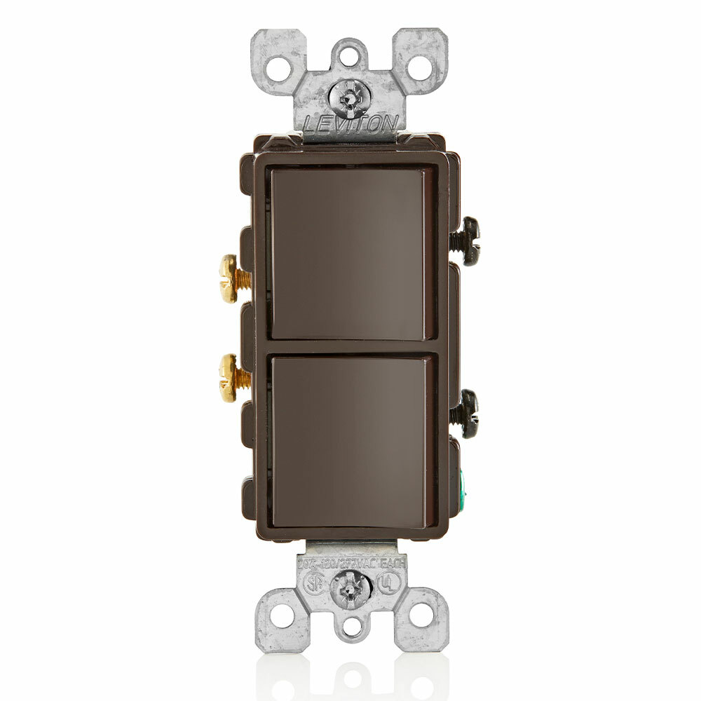 5627-B Decora Grounding Specification Grade Combination Switch, 20 A, 120/277 V AC, 1 hp at 120 V AC, 2 hp at 240 to 277 V AC, 1 Poles
