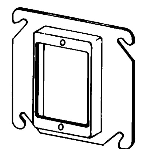 Features:Configuration Single Device Drawn, Standard:UL E18095, Material:Steel, Shape:Square, Size:4 X 4 X 0.625IN, Cubic Capacity:4.5CI