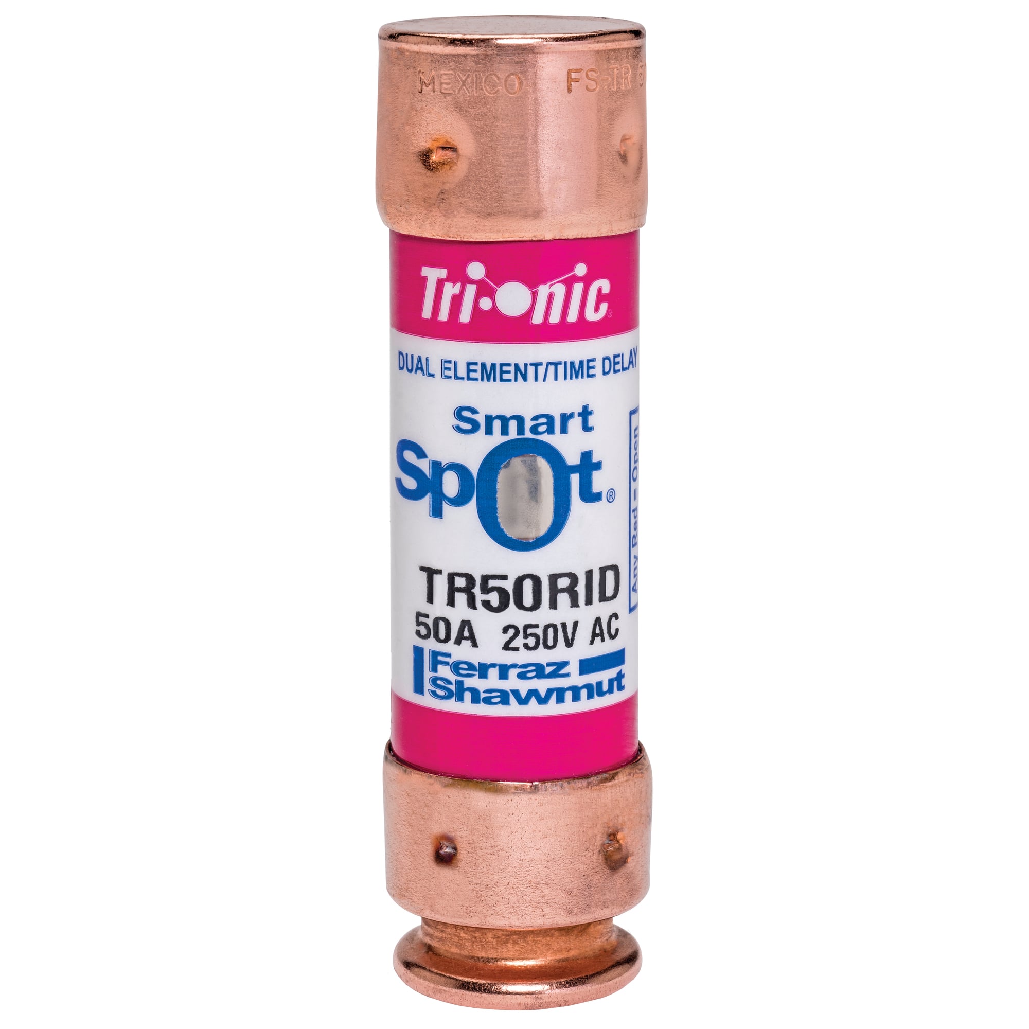 Fuse TR-R - Class RK5 - Time-Delay 250VAC 250VDC 50A Ferrule SmartSpot