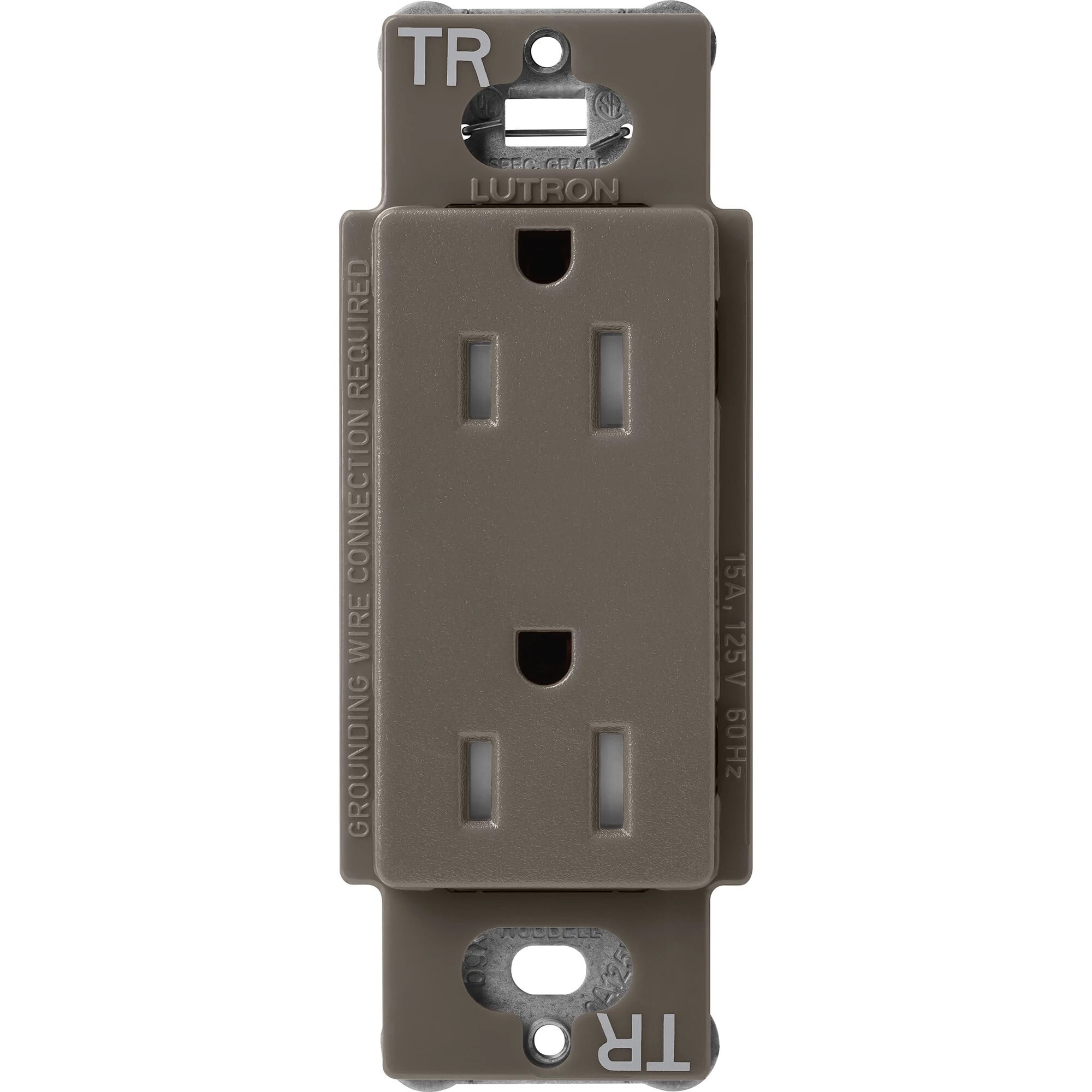 Lutron Claro Tamper-Resistant Duplex Receptacle, 15 Amp, Truffle