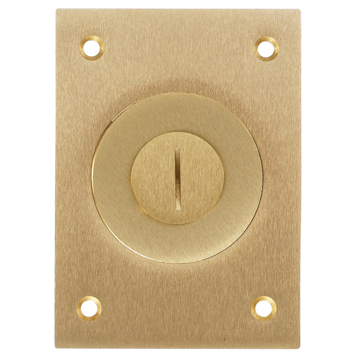 Flush Concrete Floor Box Series, 1-Gang Cover, Rectangular, Combination 2-1/8"X 3/4" Threaded Opening, Brass