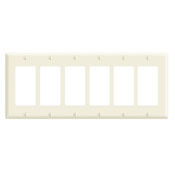 6-Gang Decora/GFCI Device Decora Wallplate, Standard Size, Thermoset, Device Mount, Black