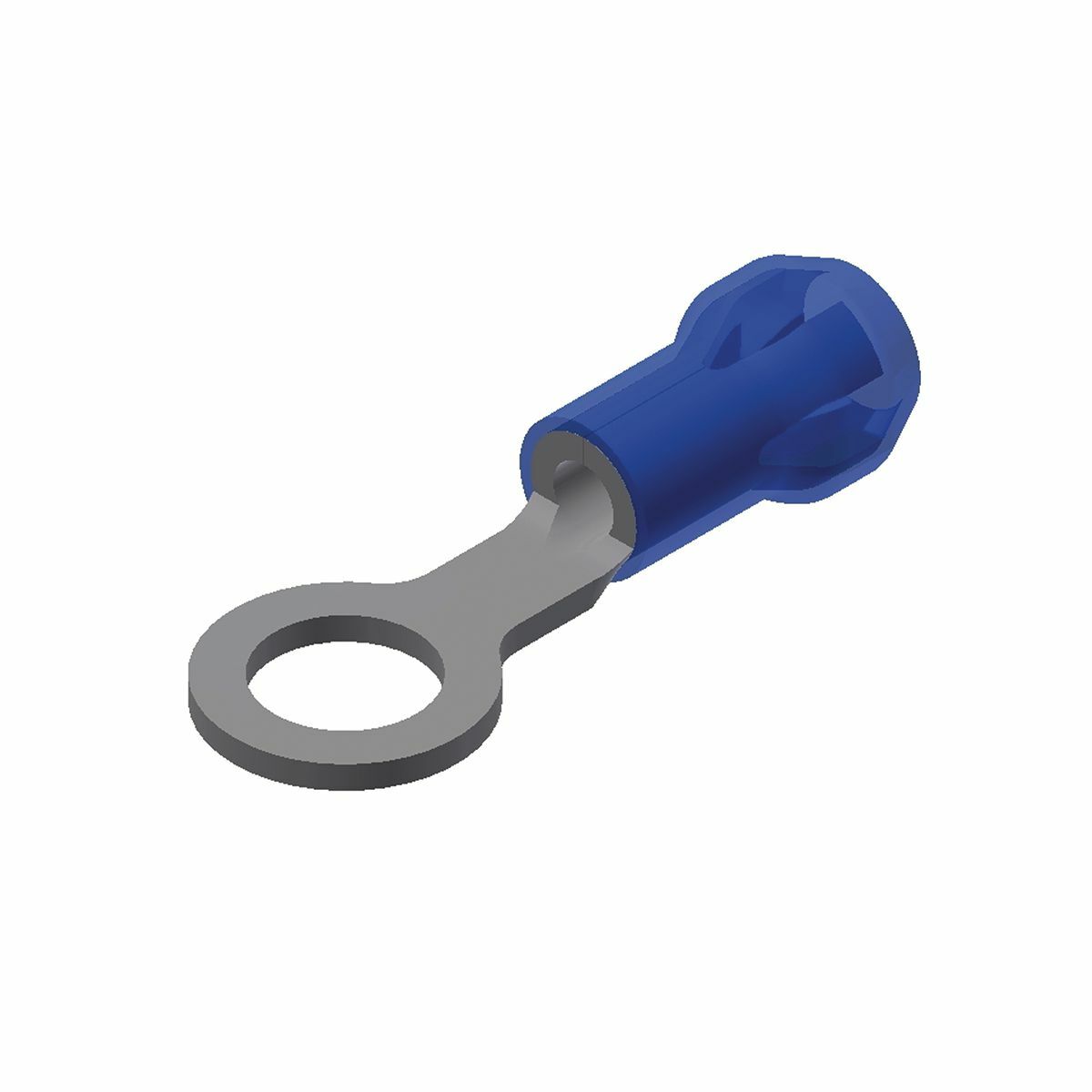 Copper Lug, Ring Tongue, 1 Hole w/ Inspection Hole, 16-14 AWG, #4-#6 Stud, Insulated, Short Barrel, Tin Plated, 600 Volts Max.