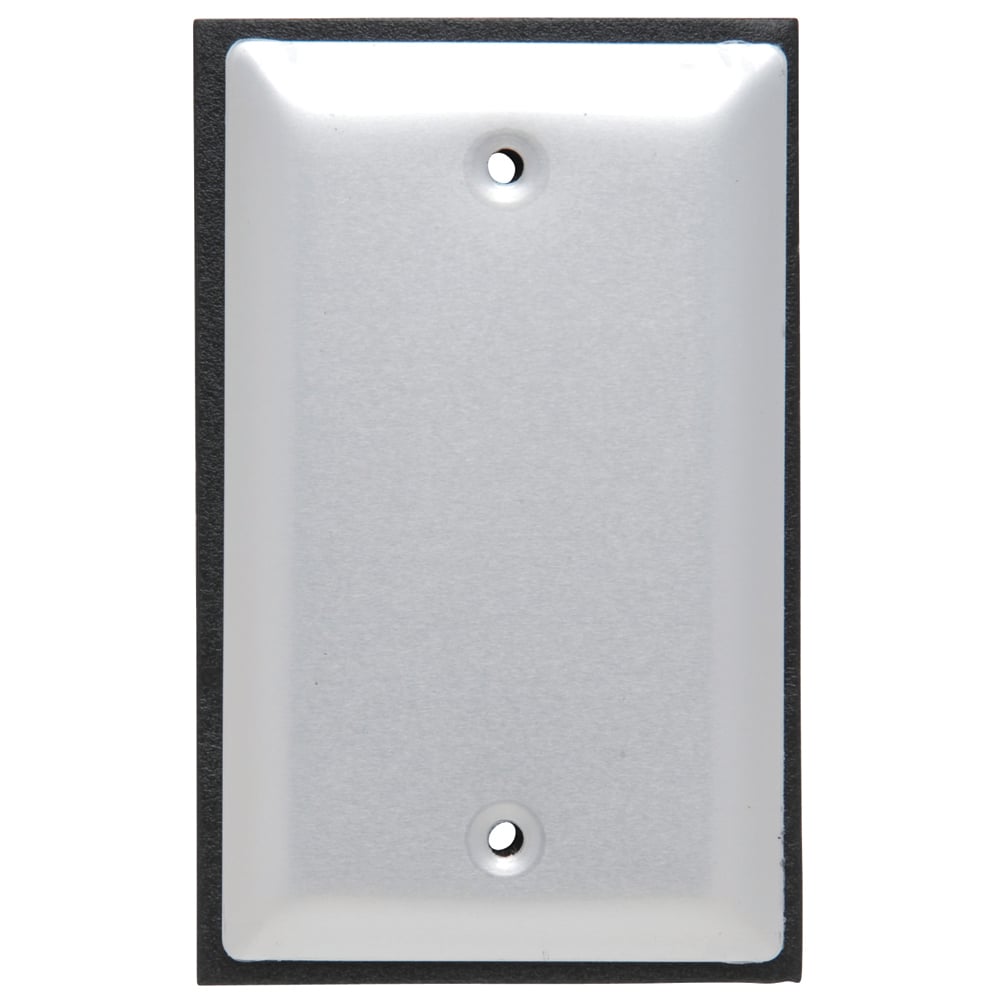 Weatherproof 1 Gang Blank Cover With Gasket and, Screws, Brushed Aluminum