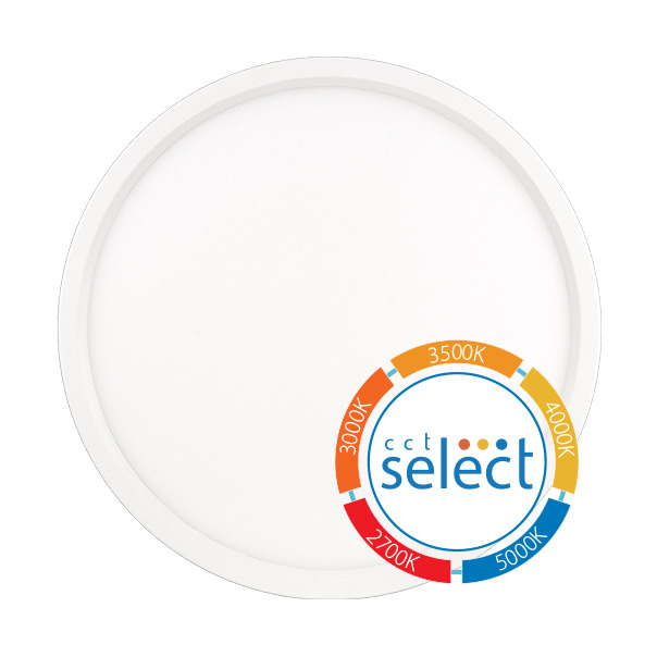 DSE 5-Inch 10.4W White Round LED Surface Mount Downlight, CCT Selectable 2700K/3000K/3500K/4000K/5000K, 120V