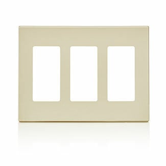 3-Gang Decora Plus Screwless Snap-On Wallplate, Light Almond
