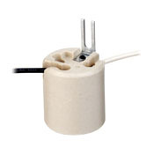 Medium Base, One-Piece, Keyless, Incandescent, Unglazed Porcelain Lampholder, Bracket Mount, Single Circuit, Back Wired, - White