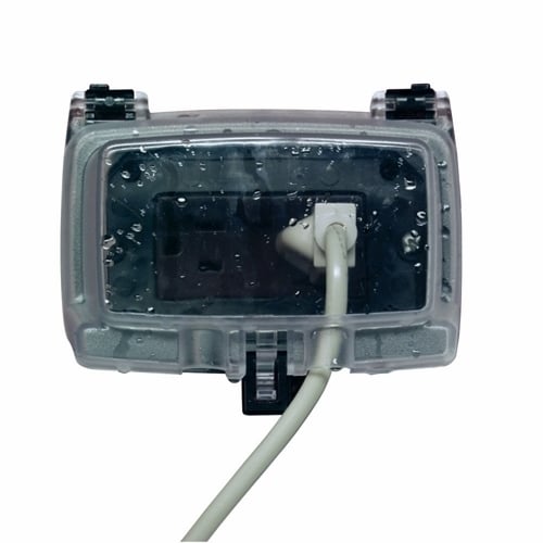 The Single Gang Horizontal 3-1/8" Deep w/Duplex and GFCI Inserts This Plastic In-Use Covers are easy to install and shipped with gasket, mounting screws, base cover assembly, and patented inserts for serve  applications, such as schools and commercial buildings.