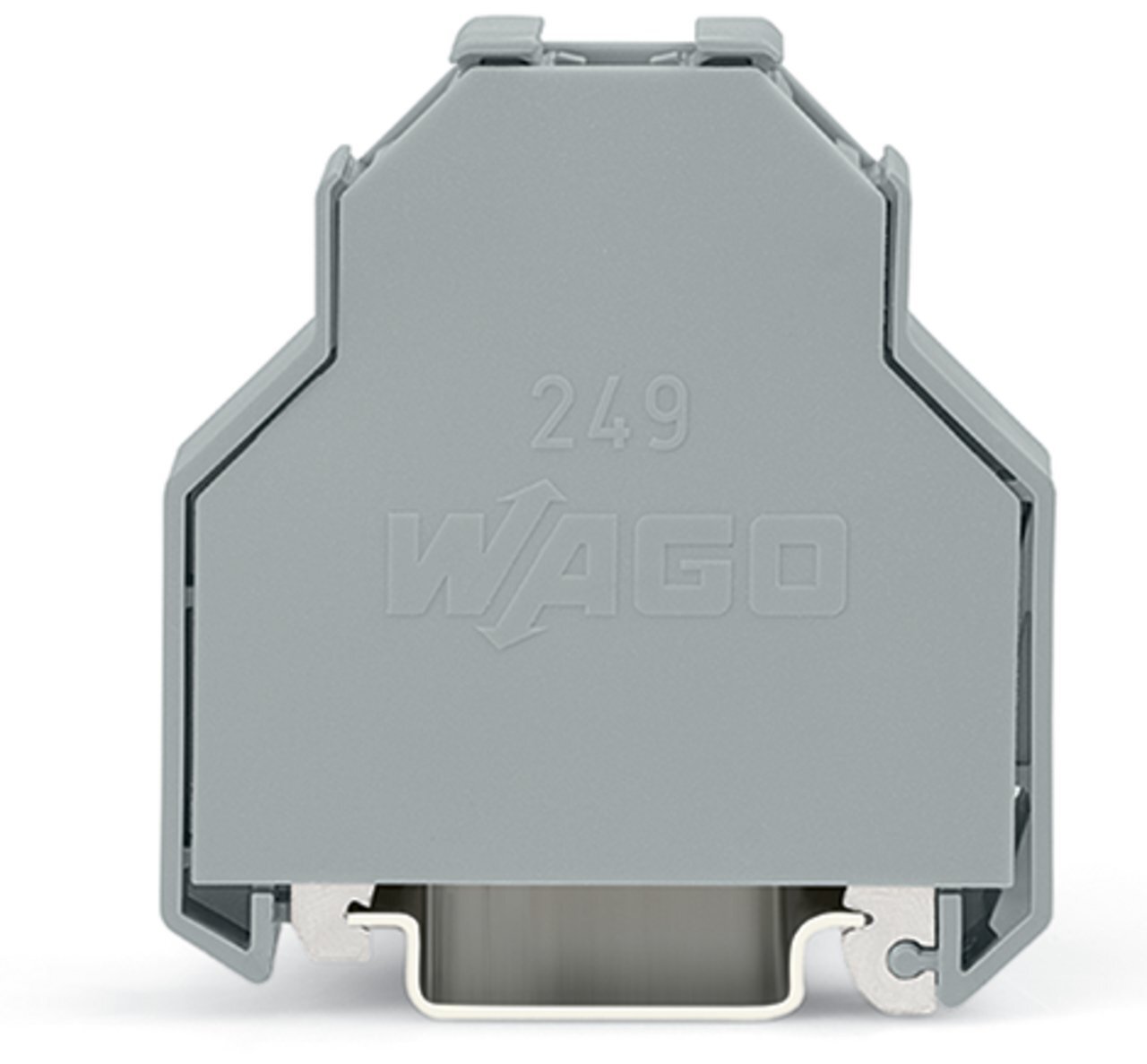 Screwless end stop; 14 mm wide; for DIN-rail 35 x 15 and 35 x 7.5; gray