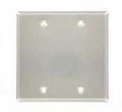 2-Gang No Device Blank Wallplate, Weather-Resistant, Aluminum, Box Mount, Gray