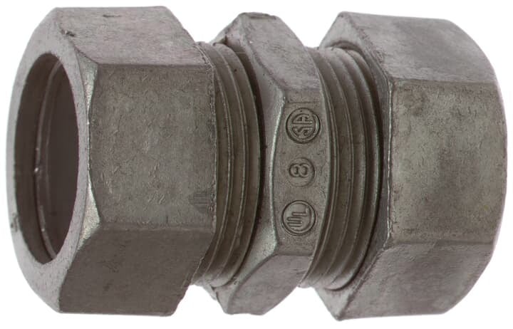 Coupling, Compression, Conduit Size 4 Inches, Length 3-3/16 Inches, Width 5-41/64 Inches, Die Cast Zinc