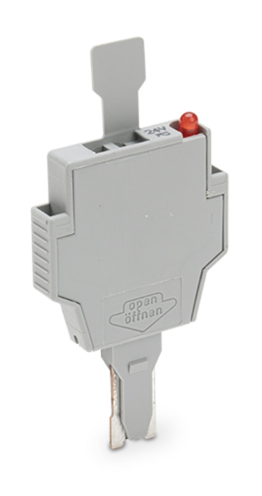 Fuse plug; with pull-tab; for miniature metric fuses 5 x 20 mm and 5 x 25 mm; with blown fuse indication by neon lamp; 120 V; 6 mm wide; gray