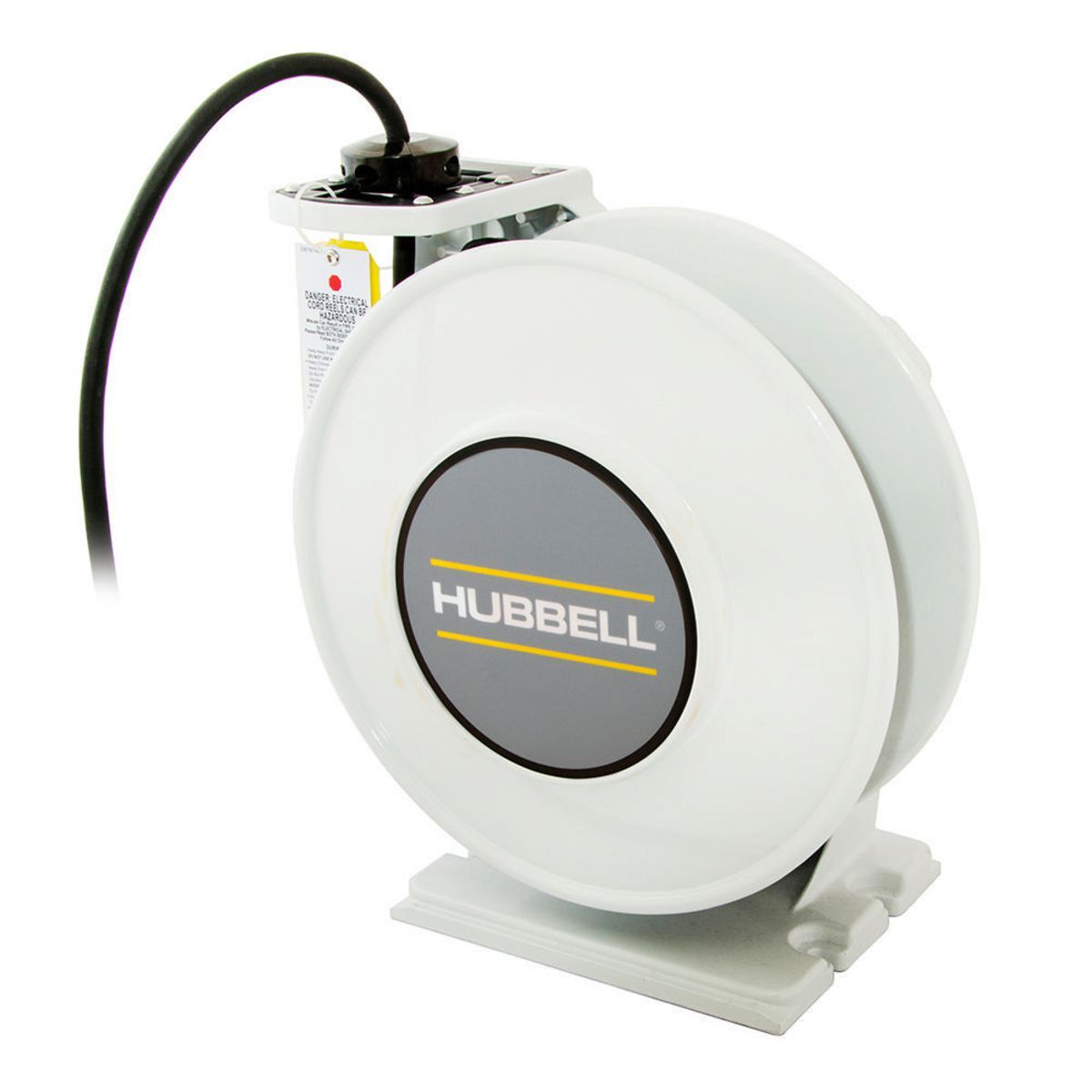 HBLW45143W inREACH 3-Conductor Weatherproof Cord Reel With Open Cord End, 600 V AC, 15 A, 45 ft L Cord, 14 AWG Conductor