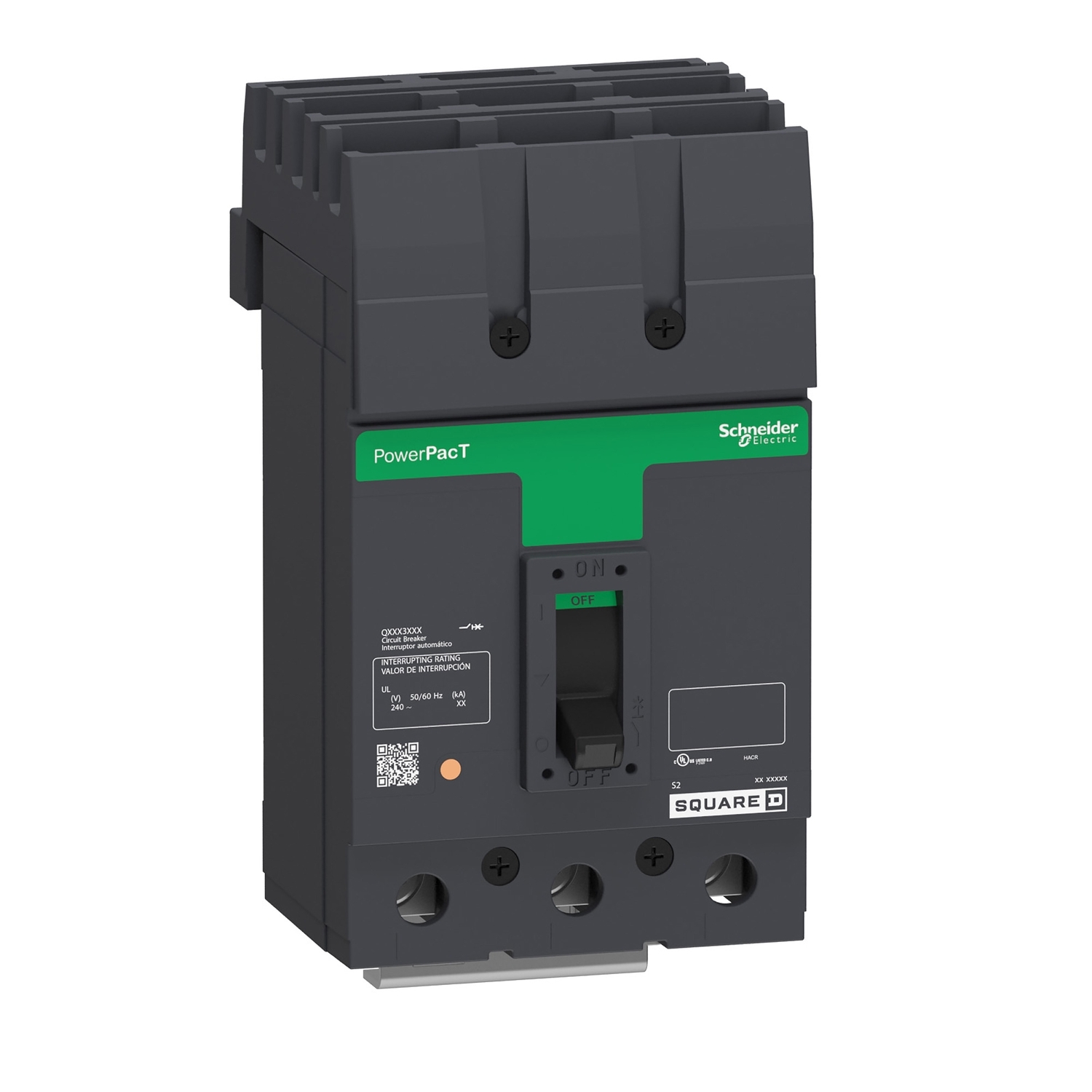 QBA32090 Molded Case Circuit Breaker, 90 Amp, 3 Pole, 240V