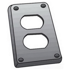 OZ-Gedney Type FS-1 Flat Cast Device Box Cover, Steel, Finish: Zinc Electroplated, Number Of Outlet: (1) Duplex Receptacle, Device Box Mounting, No, Third Party Certification: UL File Number E-18095, CSA 009795, Applicable Third Party Stan