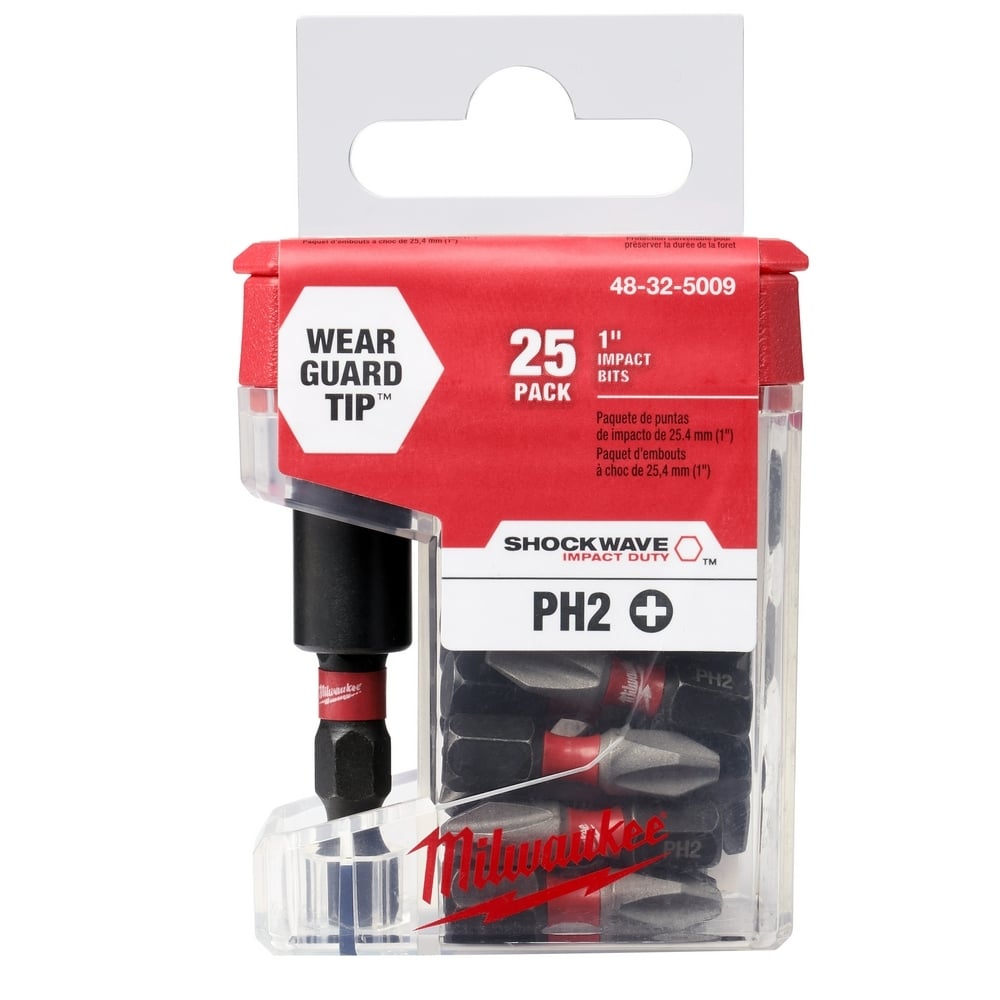 SHOCKWAVE Impact Phillips #2 Insert Bits with Bit Holder 25PK