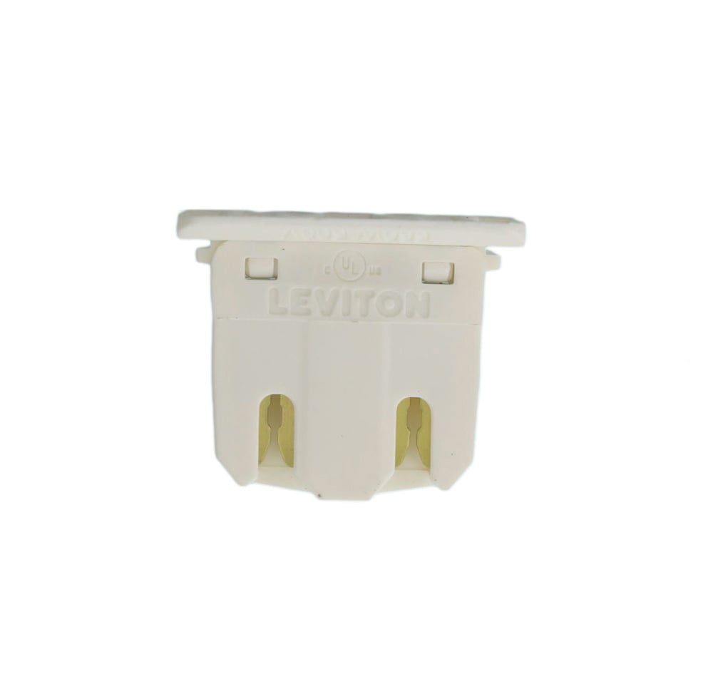 G13 Base, Fluorescent Lampholder, Shunted, Straight-in Lamping, Slide-on Mounting, White