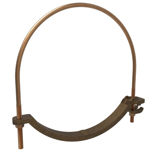 Permaground Copper Waterpipe Ground Clamp, Conductor Range 4/0-4, Pipe Size 10in, UL