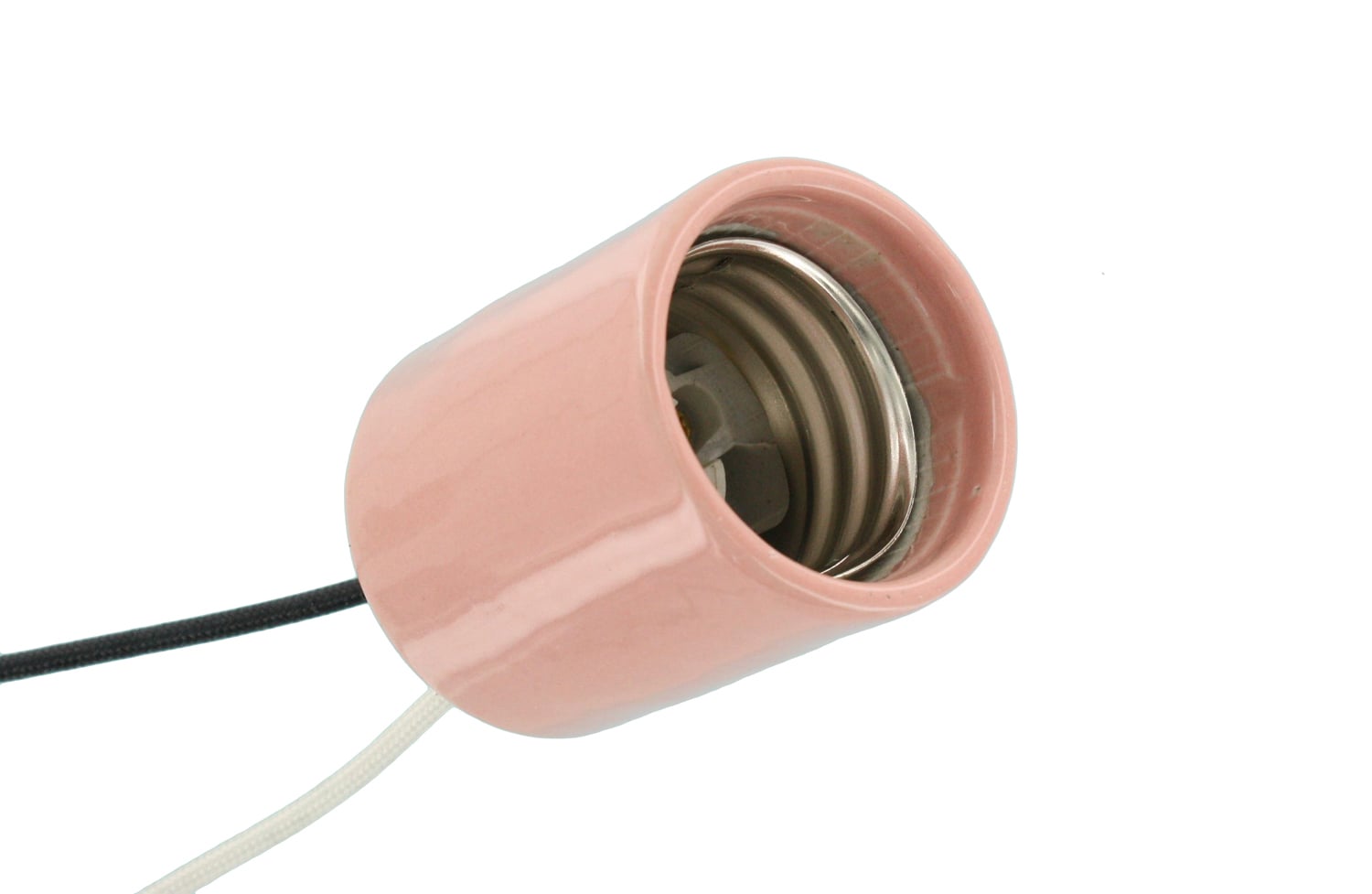 Mogul Base, Glazed Porcelain Lampholder, Pink