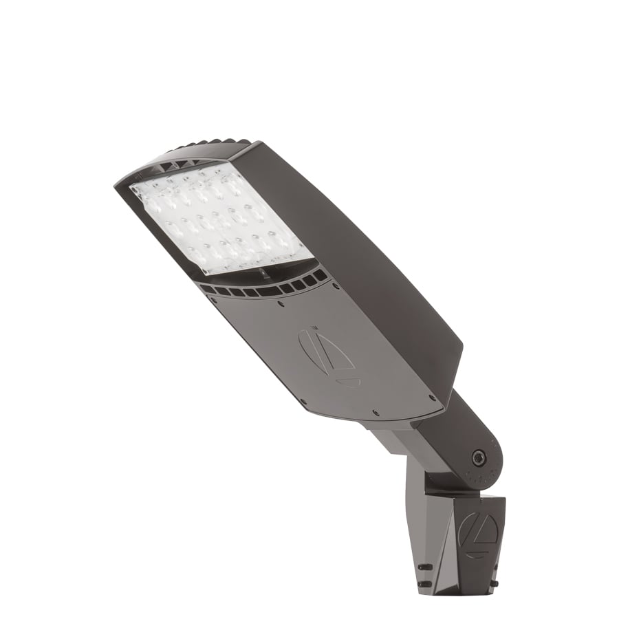 RSXF Flood Size 1, LED, Package 3, 4000K, Area wide forward distribution, 120-277V, Adjustable tilt arm wall bracket, Dark bronze finish, super durable