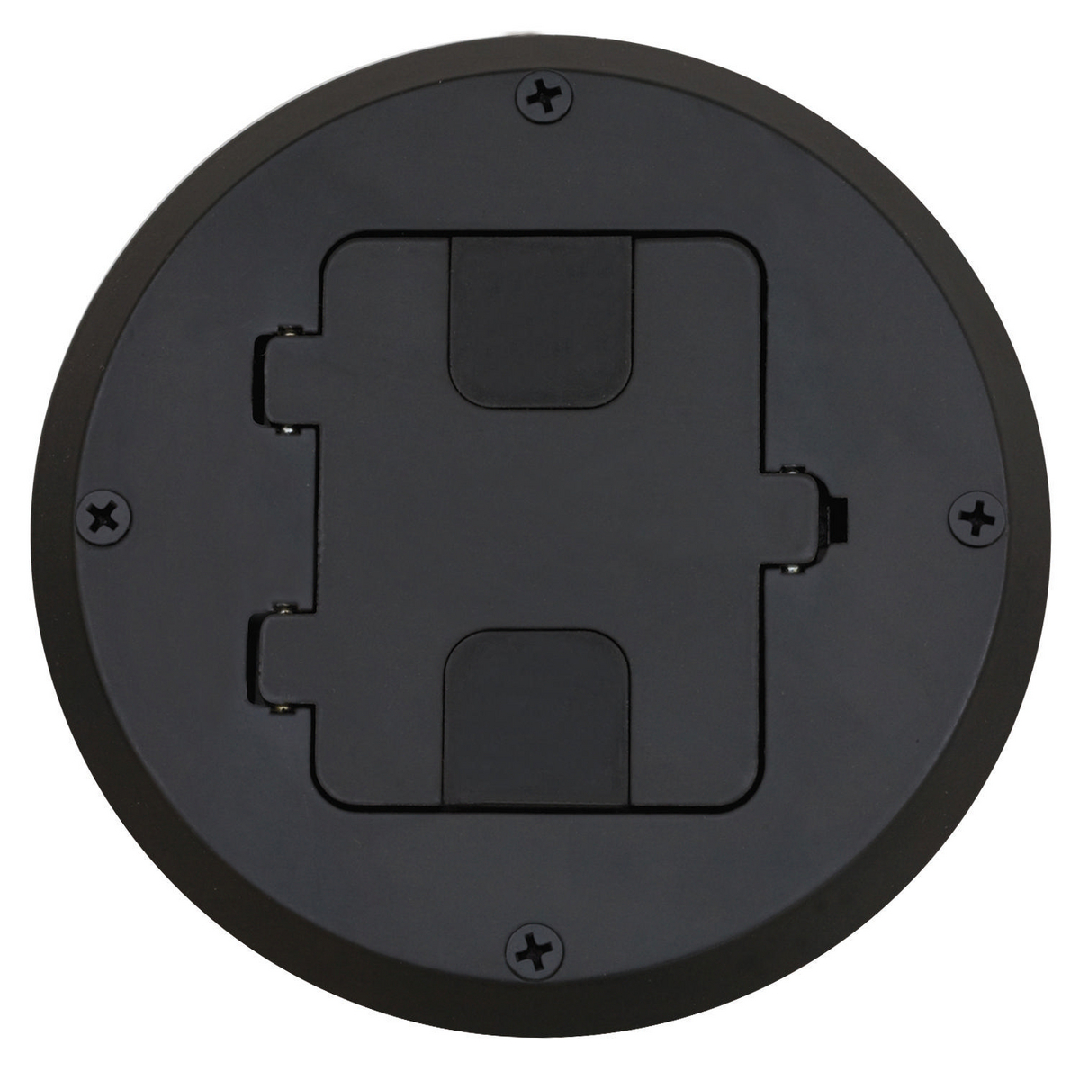 Floor and Wall Boxes, Residential Floor Box Kit, Woor Floor Type, 1-Gang, Black