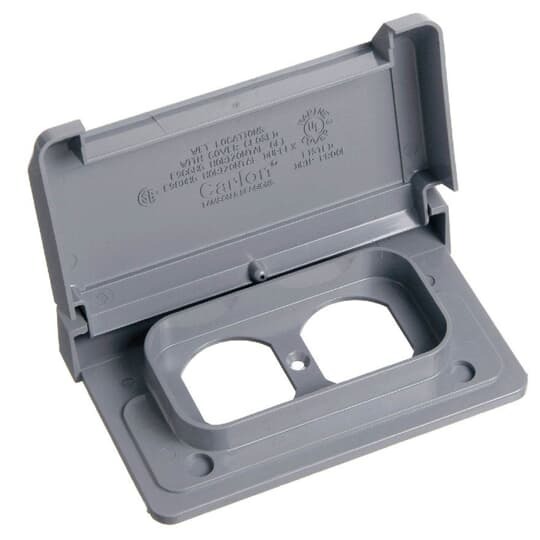 Two Gang Weatherproof T-Box Cover, Length 4.62 Inches, Width 4.62 Inches, Depth 2 Inches, Material Lexan, Color Gray