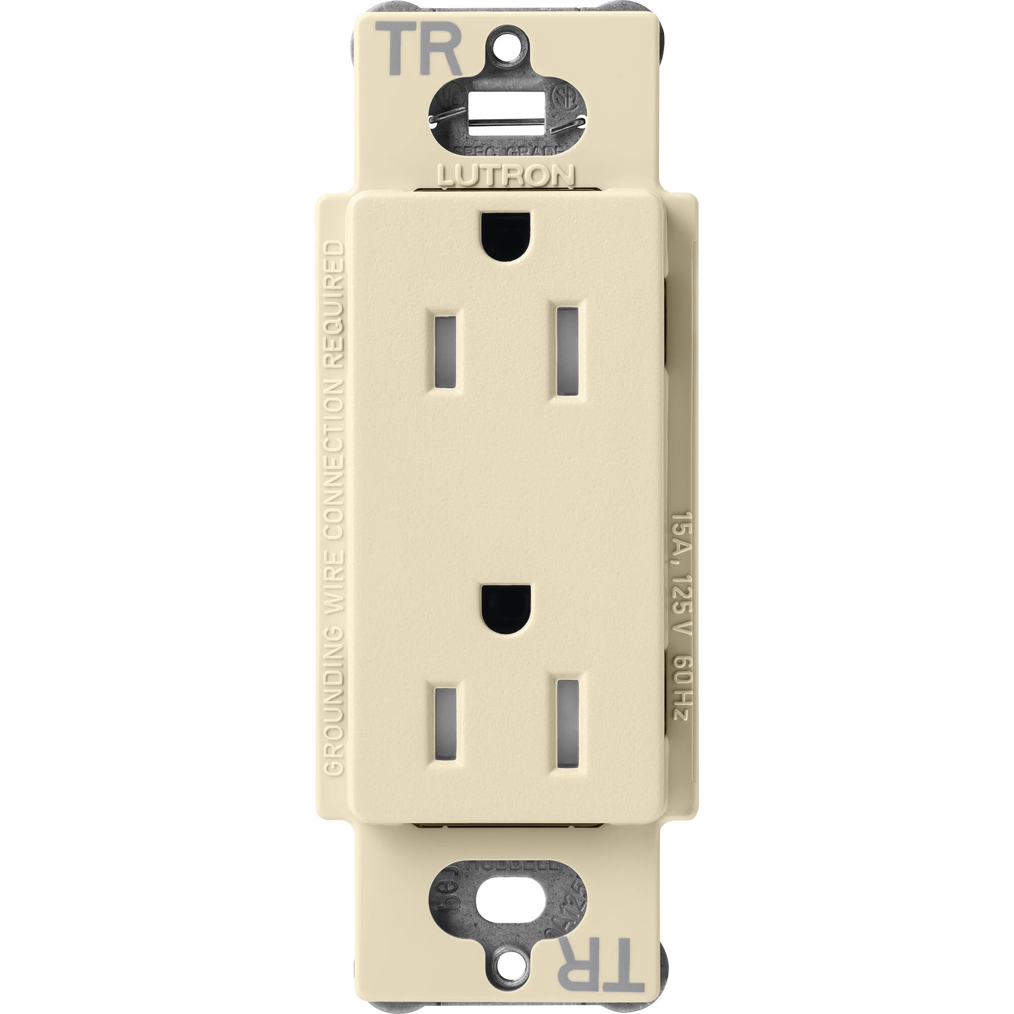 Lutron Claro Tamper-Resistant Duplex Receptacle, 15 Amp, Sand