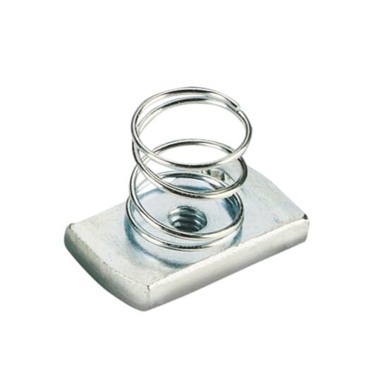 Nut, Short Spring, Size 3/8 Inch, Stainless Steel, For use with B Series Channels and Inserts