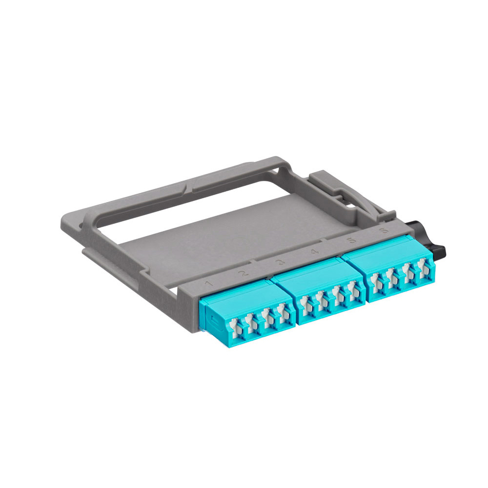 MTO HDX 12 FIBER OM3/4 LC SHUTTERED ADAPTER (AQUA) PLATE