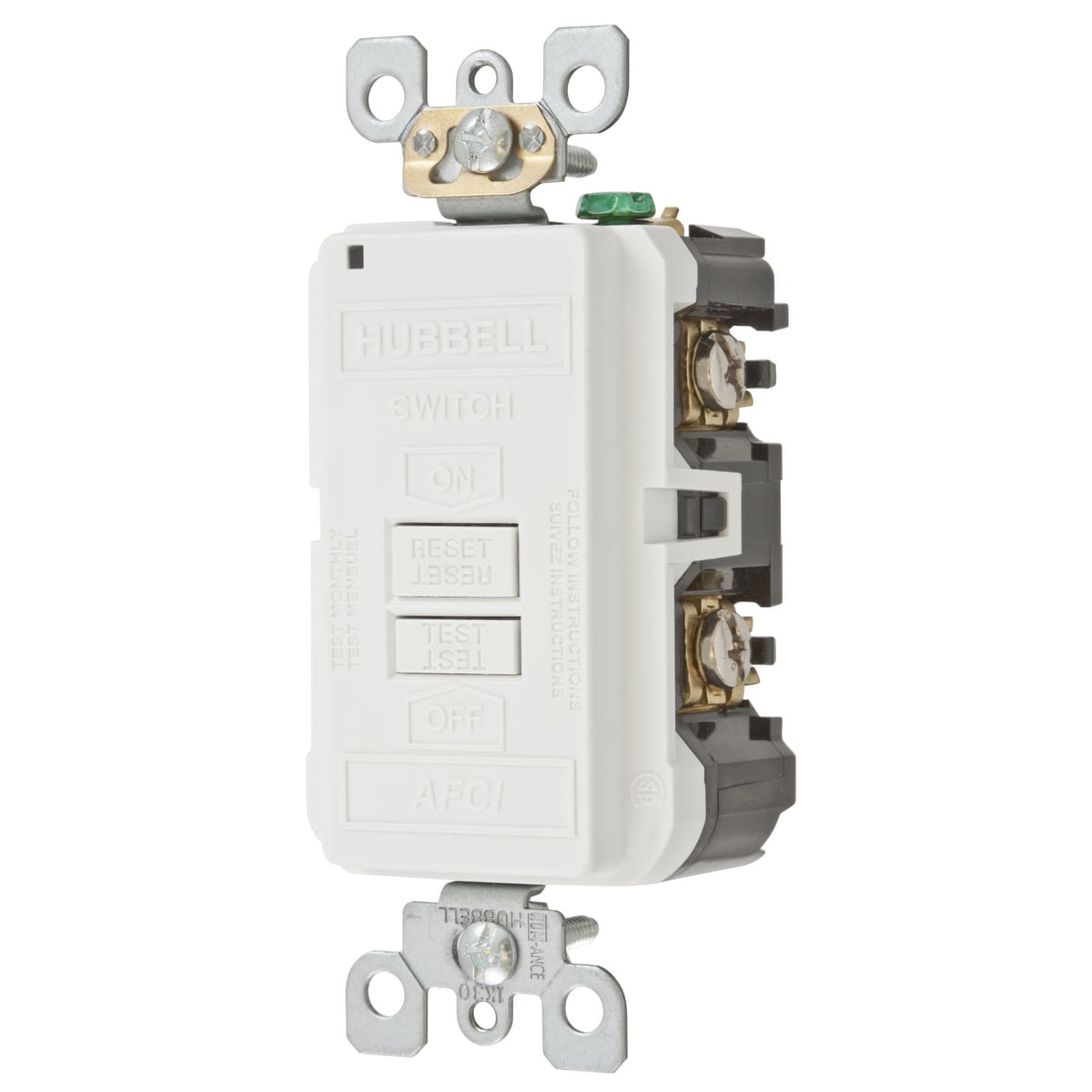 20A ARC FAULT BLANK FACE REC WHITE.