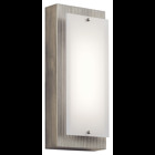 The Vego(TM) 12in; LED light wall sconce features a contemporary design with its sharp lines and striated back plate detail in Brushed Nickel finish and white glass. The Vego wall sconce works perfect in a hallway, bathroom or powder room that has a modern look.