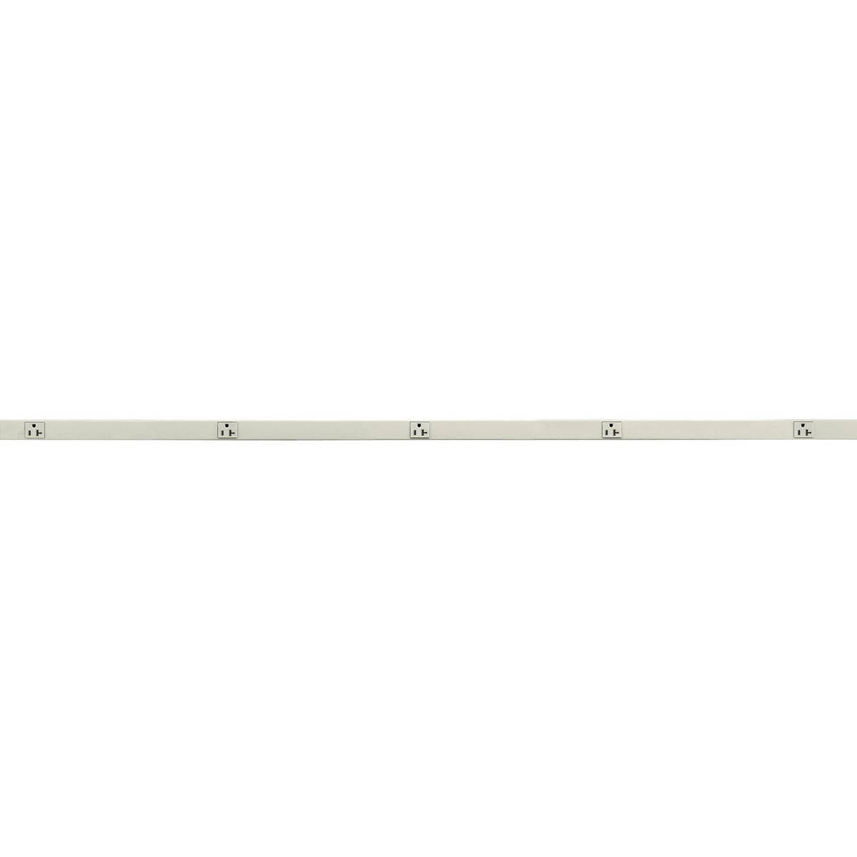 Metal PlugTrak, 20A 125V, 1 Circuit, 5 Receptacle, 5' Length, Ivory