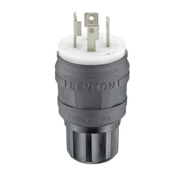 30 Amp, 480 Volt- 3PY, Locking Plug, Industrial Grade, Grounding, Wetguard, Black