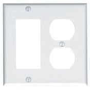 2-Gang, Decora, 1-Duplex Receptacle Stainless Steel, Midway Size Wallplate, Stainless Steel