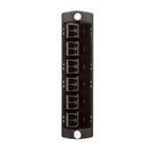 Injection Molded Adapter Plate, Opt-X 6-Pack Duplex LC OM2, 12- Fiber, Black