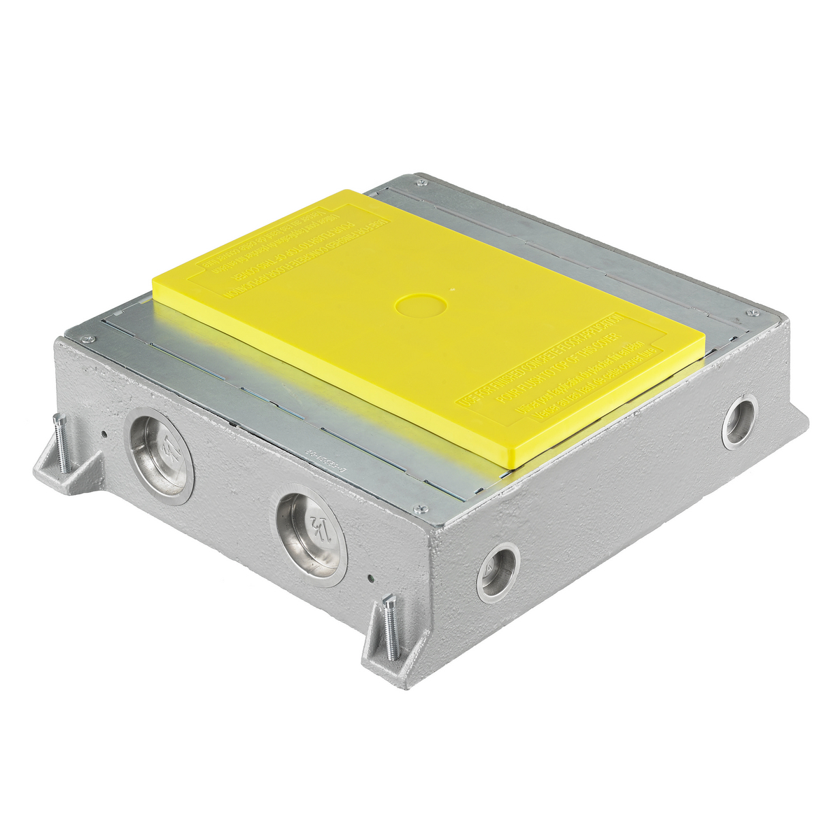 SystemOne ETERNAL Series Concrete Floorboxes, Cast Iron Box, Recessed, 4-Gang CFB Series Box for Rectangular Covers, 3.25" Minimum Depth of Pour, Corrosion Resistant Paint