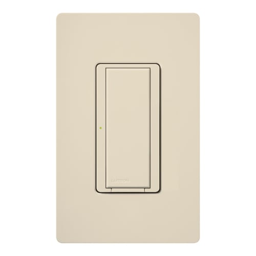 RadioRA 2 Switch, Multi-location/single-pole, neutral required, 120V/8A light or 1/4 HP motor/5.8A motor in light almond